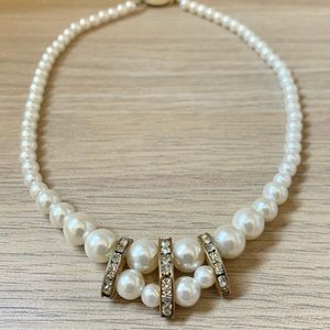 Vintage Pearl & Rhinestone Necklace